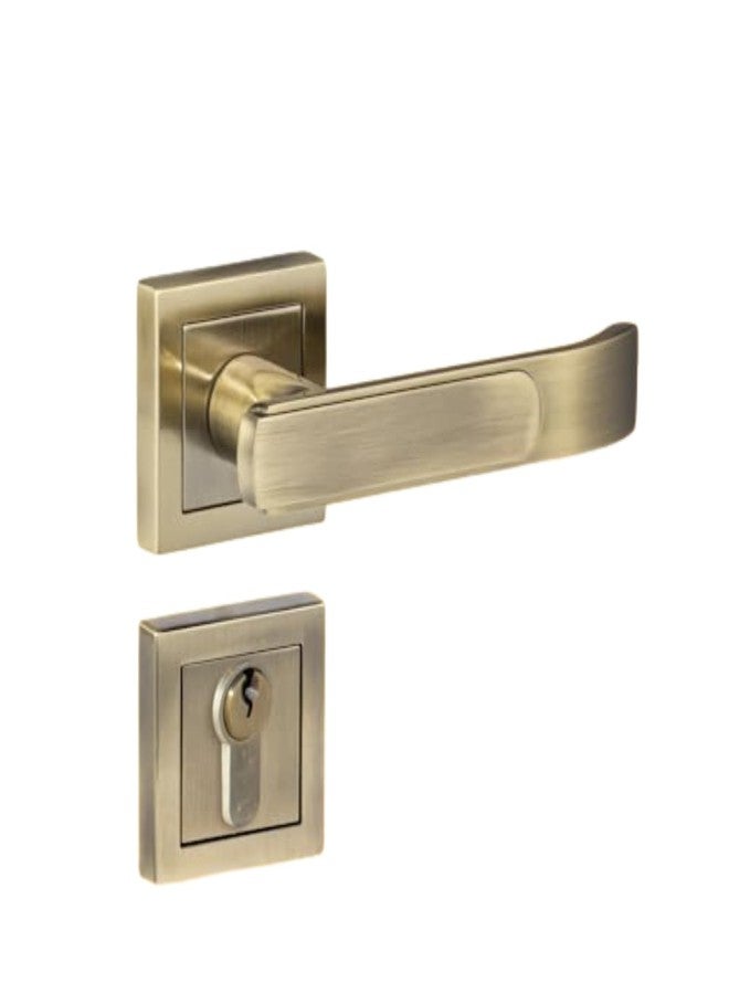 ييل قفل باب نقر من نوع Yale YECM-603-OR-TT-AB لغرفة النوم/المنزل/المكتب/الفندق مناسب للأبواب ذات الفتحة اليسرى/اليمنى | وردة وأغطية مع مقبض إبهام، 3 مفاتيح، أسطوانة وجسم القفل (نحاس عتيق) - Image 1